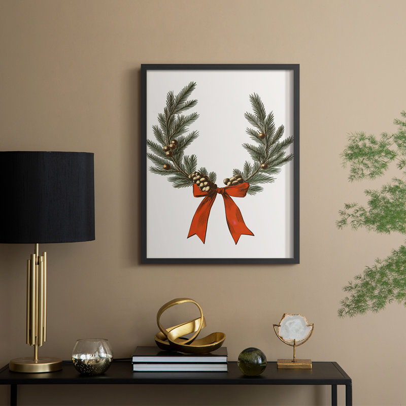 «Christmas Holiday Art», série 2-LXVI, reproduction encadrée - bois massif