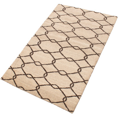 Grogan One-of-a-Kind 5'1" X 7'11" 2010s Wool Area Rug in Light Khaki