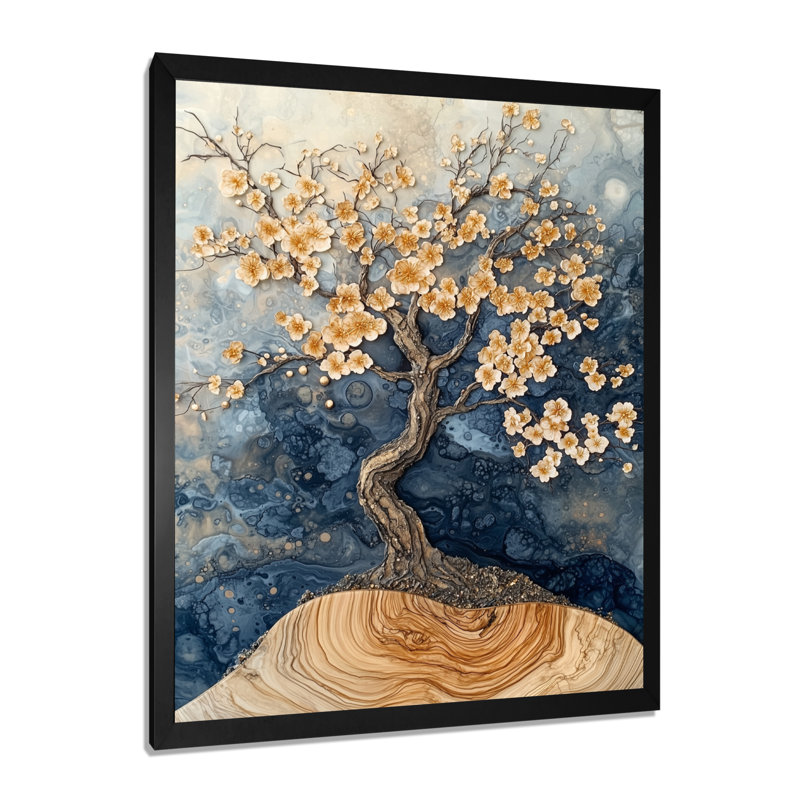 Hodgson - impression sur toile florale, Noir, noir, noir, noir, H 20 po x l 12 po, Reproduction encadrée sans passe-partout