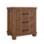 Ensemble de table de chevet rustique en bois massif récupéré à trois tiroirs Rustic