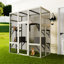 Grand enclos extérieur en bois massif pour chat en bois massif avec 5 plateformes et 2 boîtes de repos pour chat, résistant aux rayons UV et imperméable