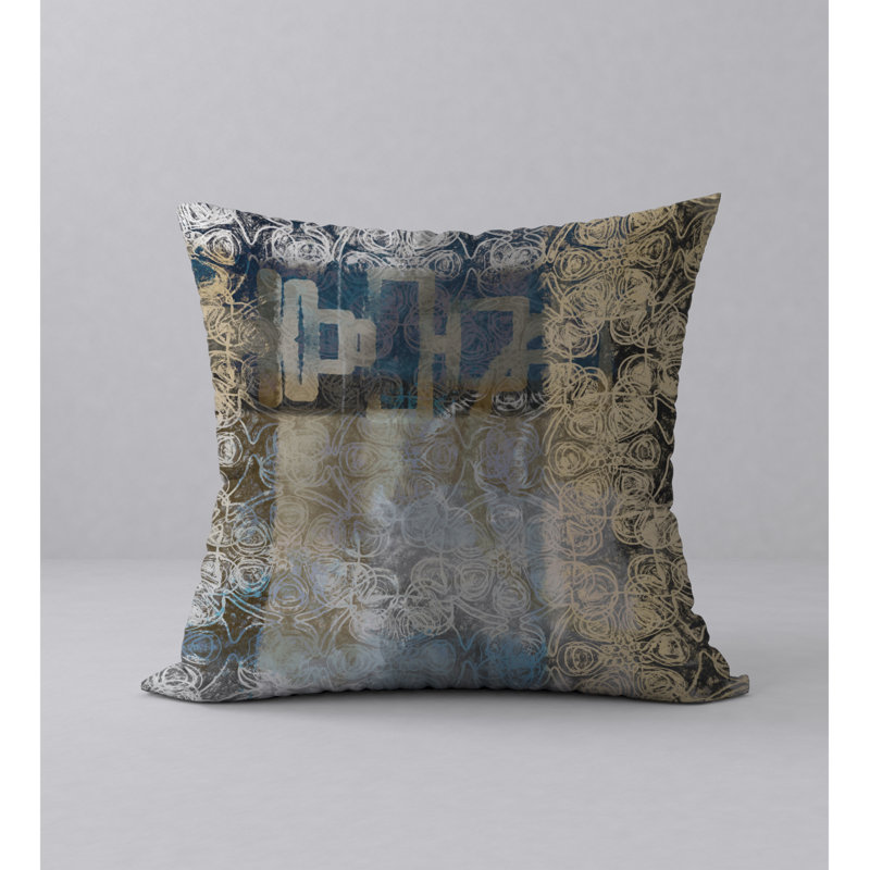 Abstract Reversible Throw Pillow, 18" x 18"
