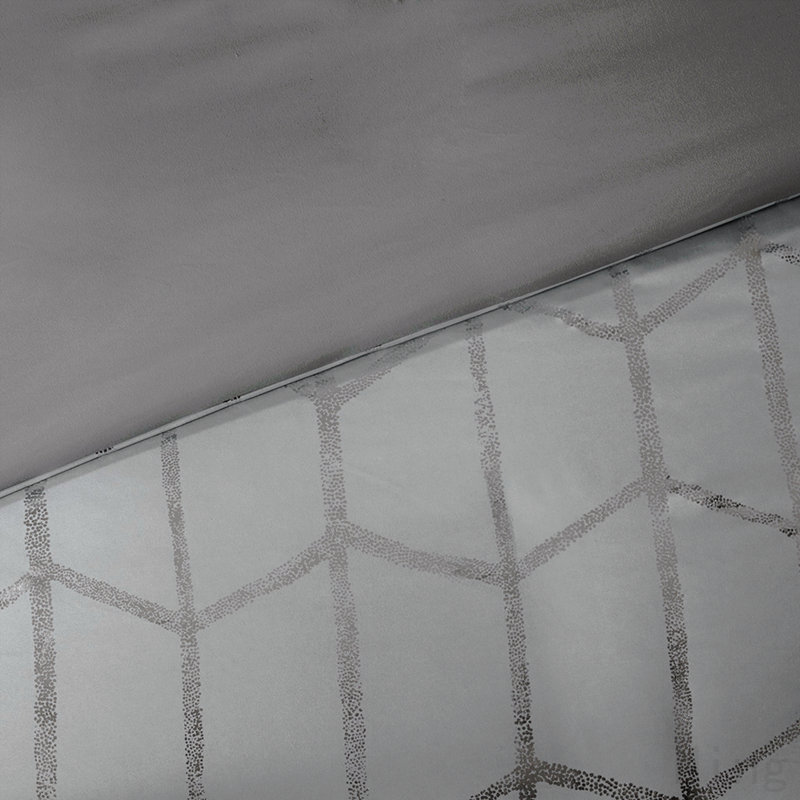 Twin/Twin XL Metallic Printed Duvet Cover Set