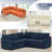84" 5-Seats Modern Modular Sleeper Sofa With Adjustable Backrest, Chenille L-Shape Sectional Couch With Usb Charging & Pull Out Bed, Convertible Corner Sofa With Cup Holders & Ottoman For Living Room, Office-2081250192
