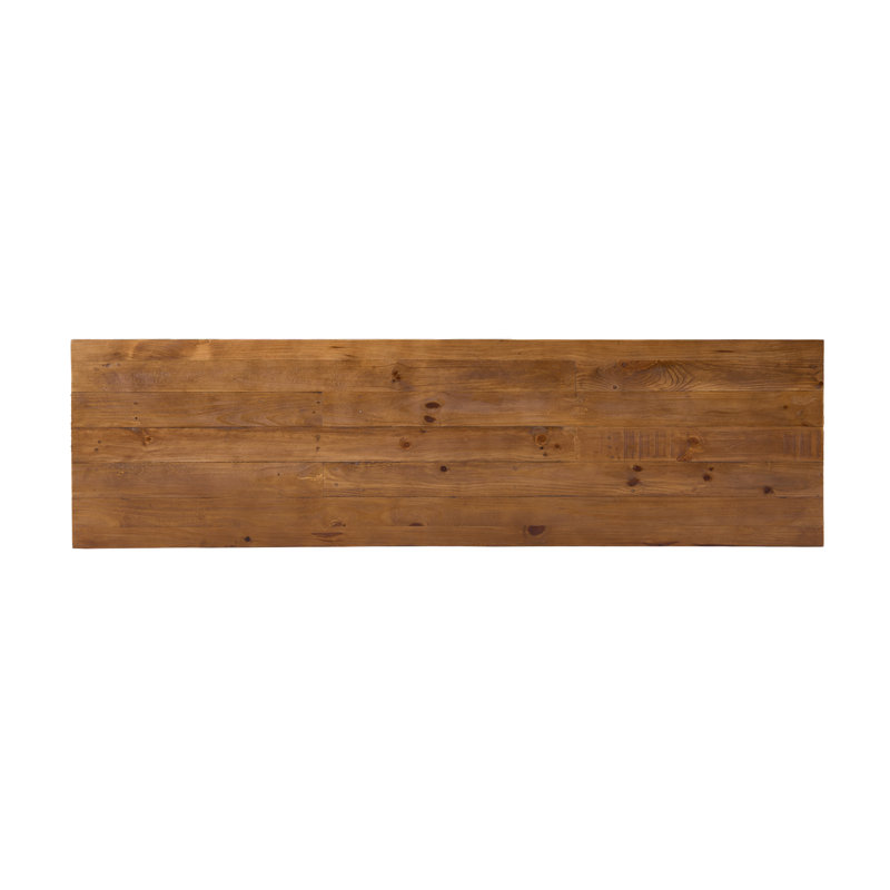 Solid Wood Bench With Double Trestle