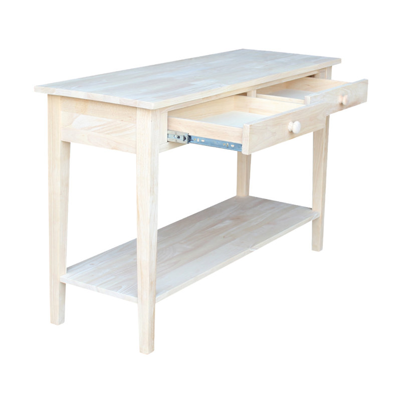 Solid Wood Console Table, 30" H x 48" W x 17" D, Unfinished / Ready to Finish