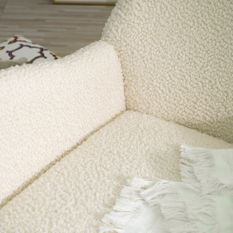 Fauteuil oscillant rembourré Teddy avec dossier haut et appui-tête réglable - confortable et polyvalent
