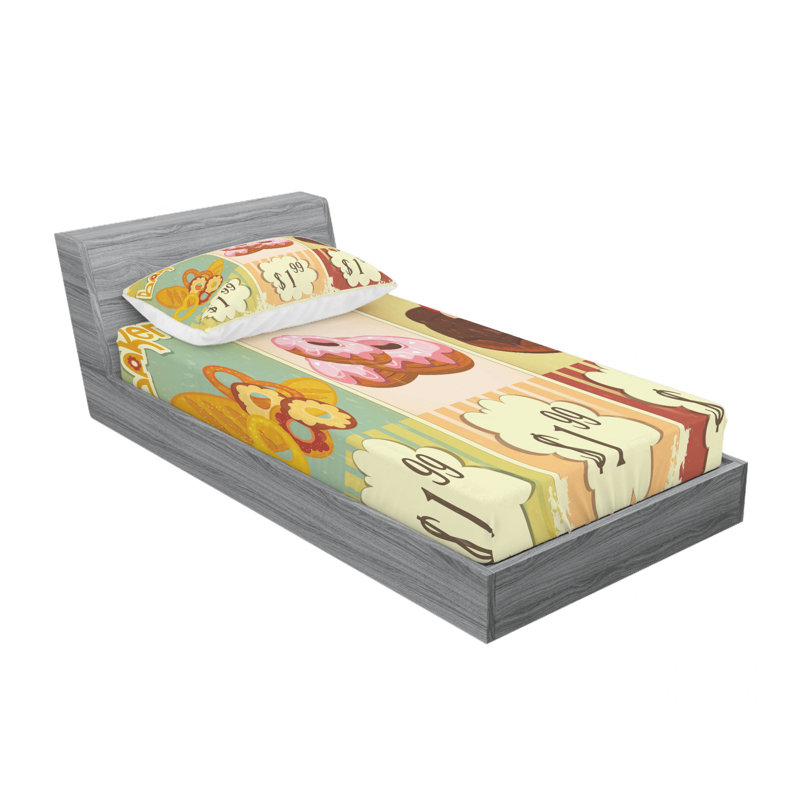 Ensemble de draps de cuisson délicieuse pastries, Ensemble de draps pour lit simple TG avec drap-hou