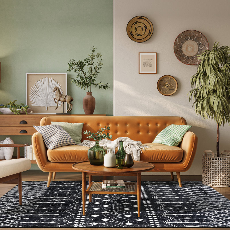 Gingham Shag Area Rug, Rectangle 245 x 305 cm