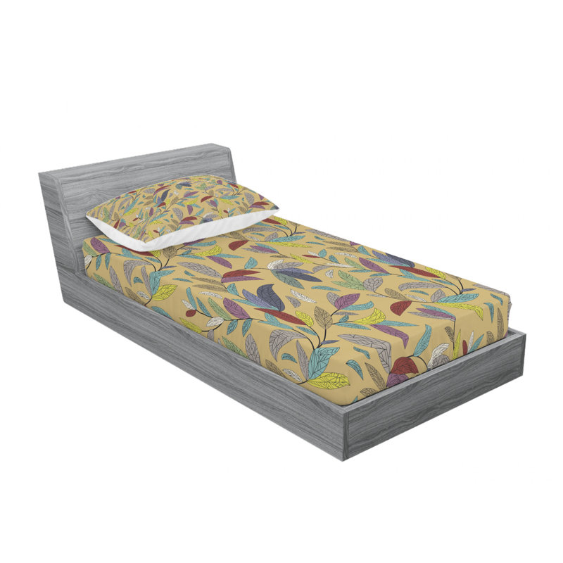 Microfiber Sheet Set, Twin Sheet Set with Fitted Sheet, Floral 2