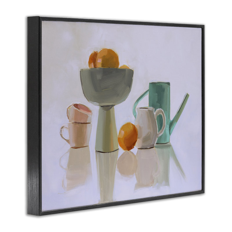 Art giclée de nature morte réfléchissante par Jenny Westenhofer, H 11 po x l 14 po, Giclée encadrée noir minuit