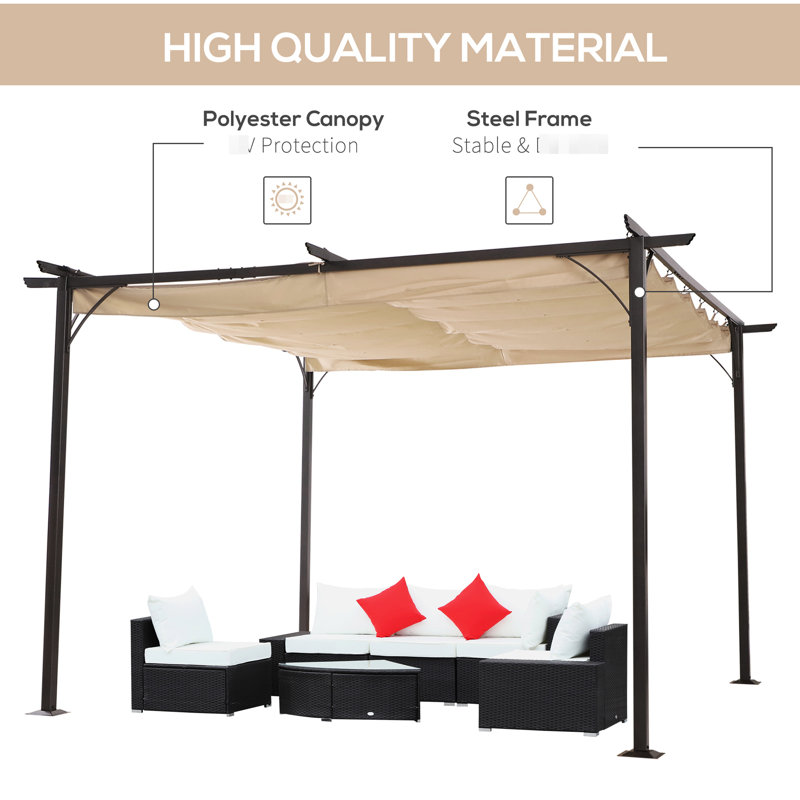 Auvent de pergola pour patio 11,5 pi x X