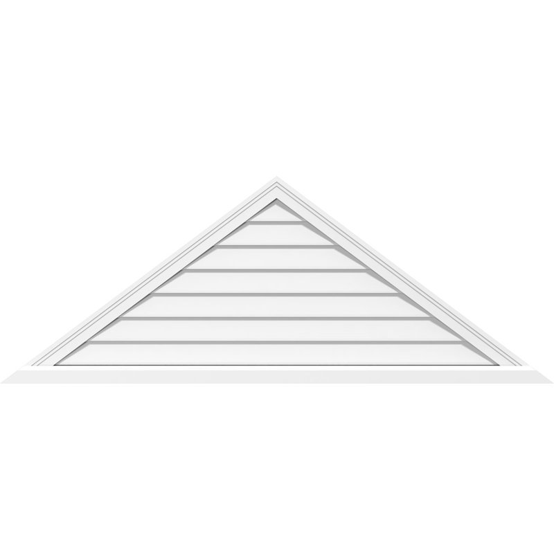 Triangle Surface Mount Non-Functional Brickmould Sill Frame PVC Gable Vent 11/12 Pitch, 36" H x 72" W