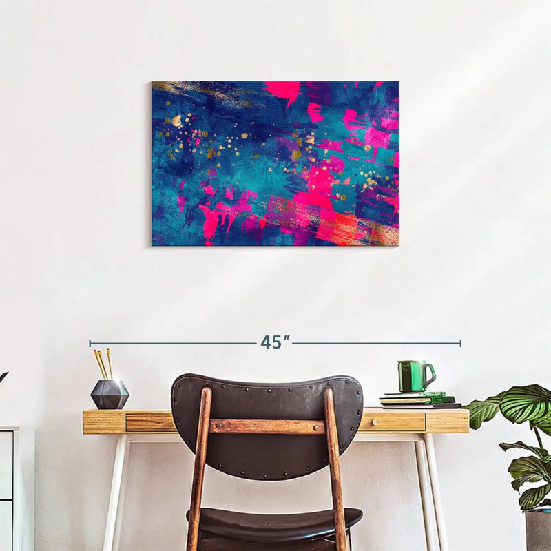 Blue Magenta Abstract Canvas Print, 30" H x 20" W x 1.25" D