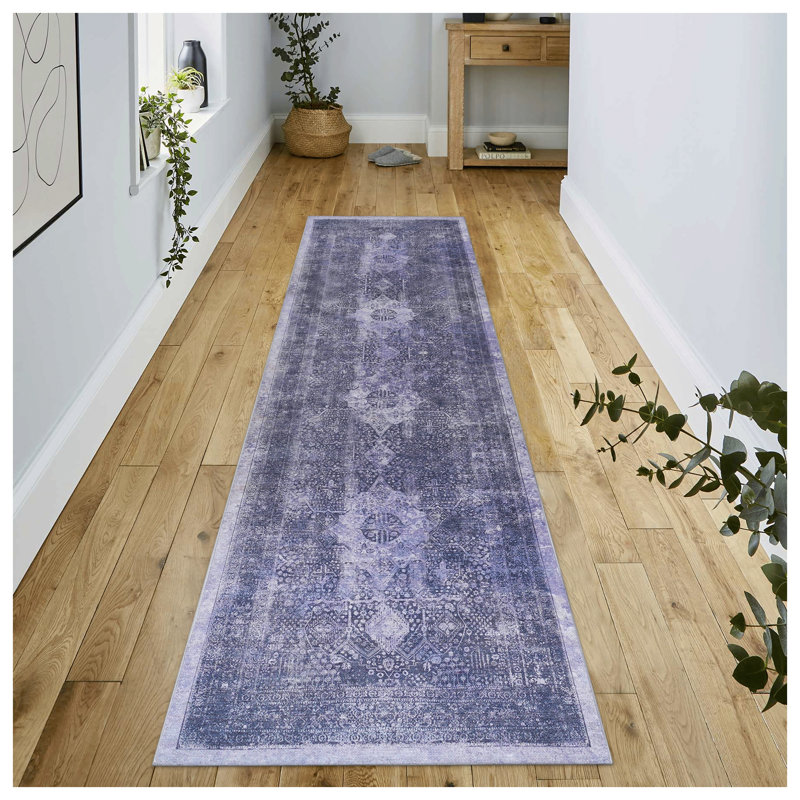 Tapis lavable MAVAL Anthracite, Tapis de couloir 2 pi 6 po x 10 pi