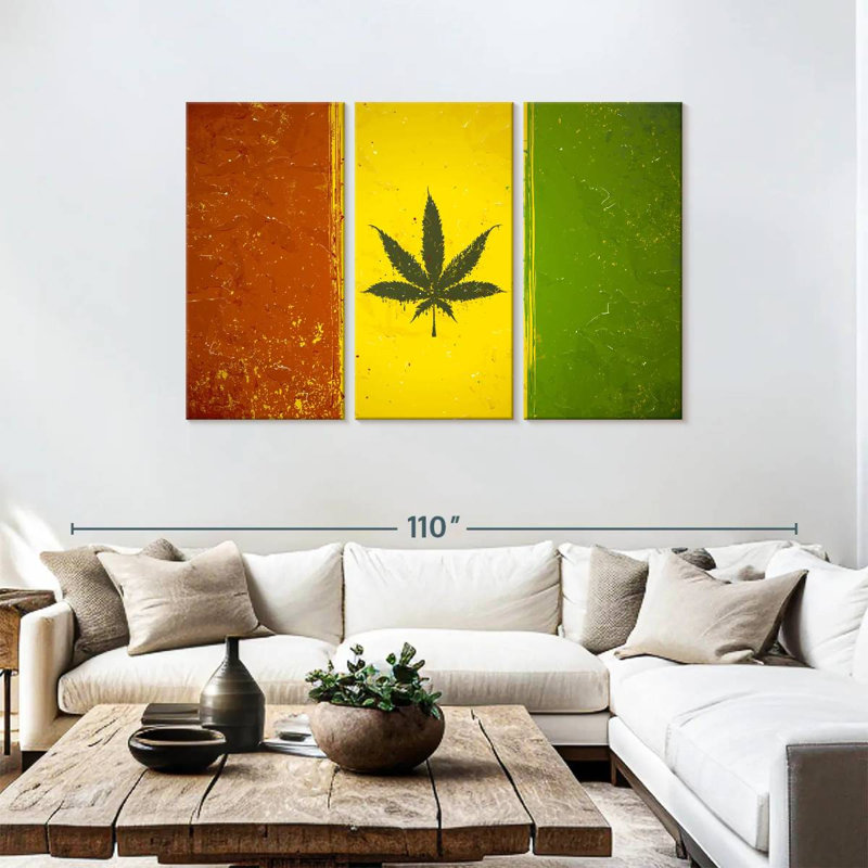 Drapeau du pays de la marihuana, H 48 po x l 74 po