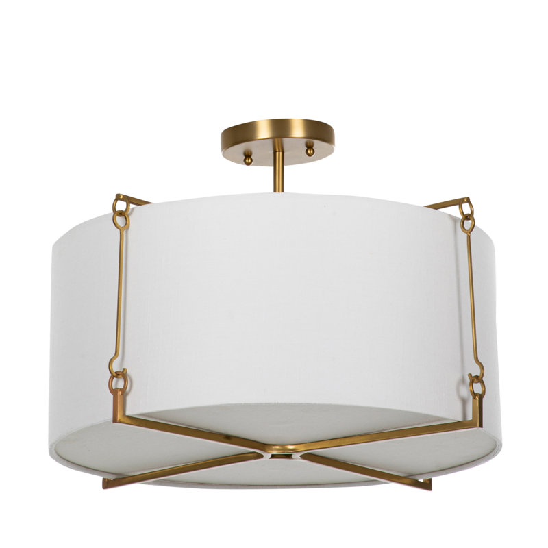 Theresa Semi Flush Mount, Brass
