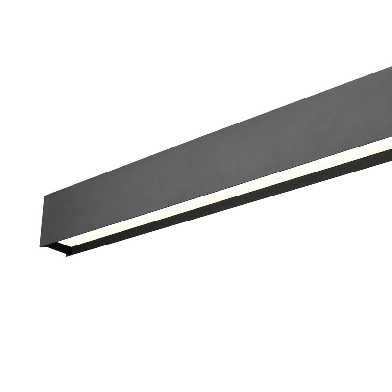 Lustre linéaire 1 lumière Dunkley, Noir mat, H 3 po x l 55 po x P 4,5 po