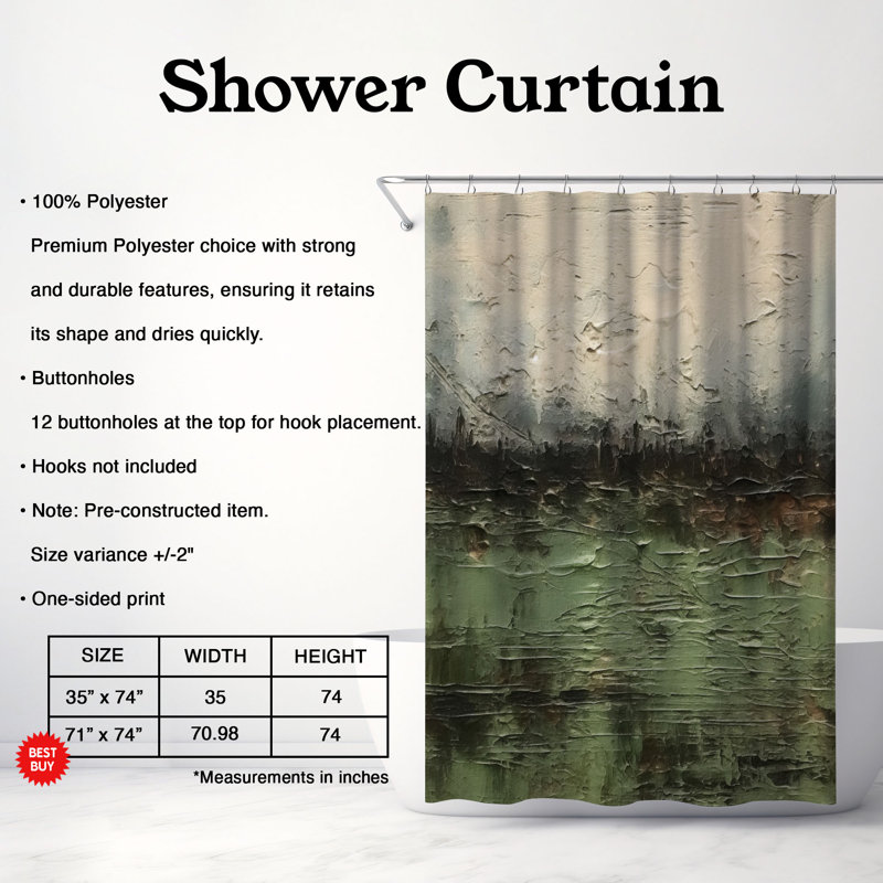 Rideau de douche Fourman, H 74 po x l 71 po