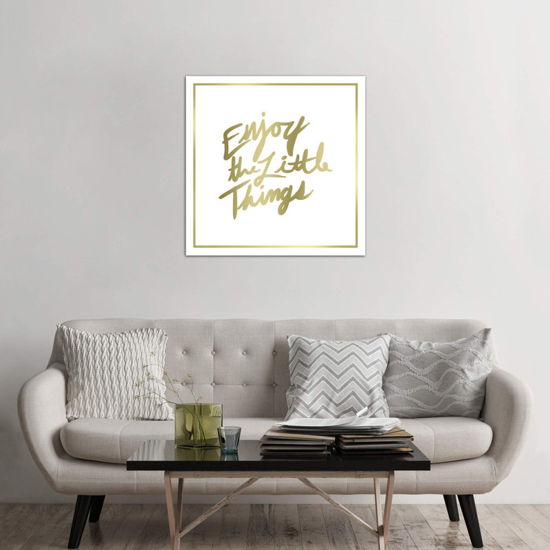 Enjoy The Little Things Border - Wrapped Canvas Print, 93.98 cm H x 93.98 cm W x 3.175 cm D