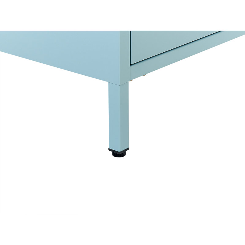 Kymarie 43cm W Steel Bedside Table, Light Blue