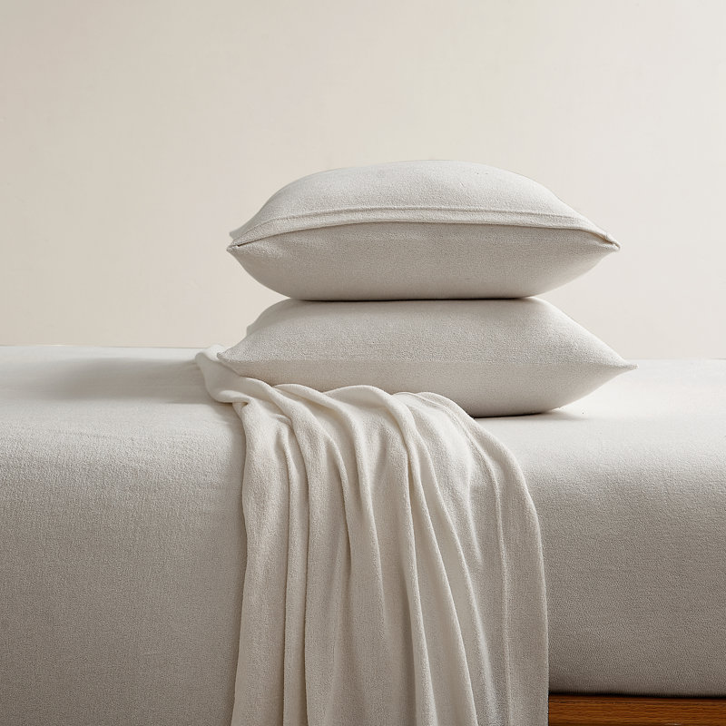 Cotton Blend Sheet Set, Dark Gray, Twin Sheet Set + Fitted Sheet + 1 Pillowcase