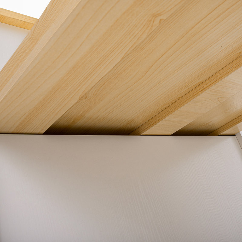 Îlot de cuisine avec table de salle à manger extensible, Blanc / bois naturel