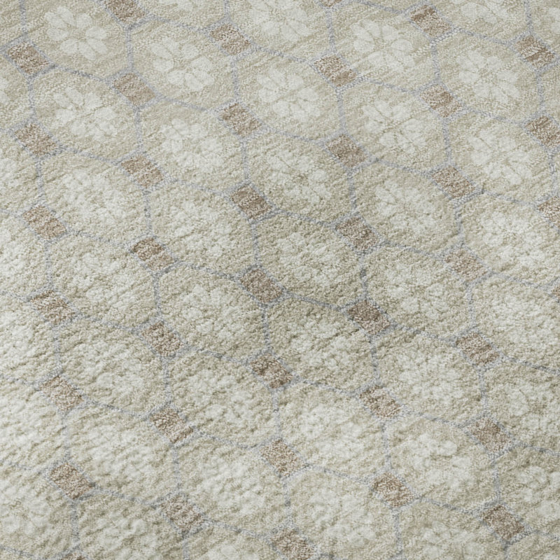 Premium Machine Washable Elize AMF1428 Lattice Rug, Rectangle 9' x 12'