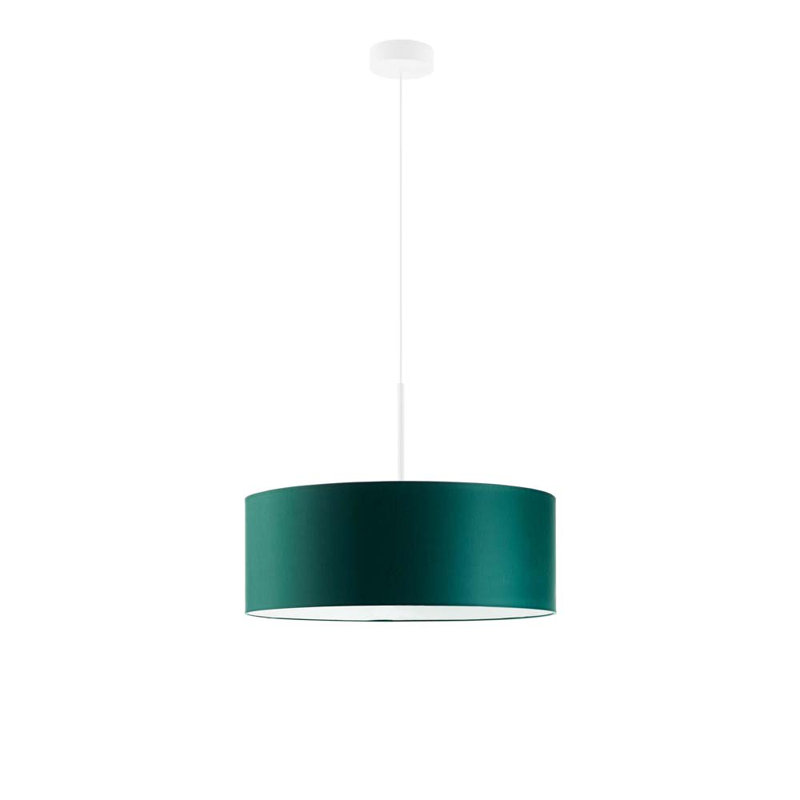 Aubryn 3 - Light Drum Pendant, Bottle Green, White, 120cm H x 40cm W x 40cm D