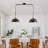 Black Pendant Light Double Head Adjustable Metal Hang Ceiling Lamp ,Kitchen/Bar/Restaurant Entryway/Warehouse