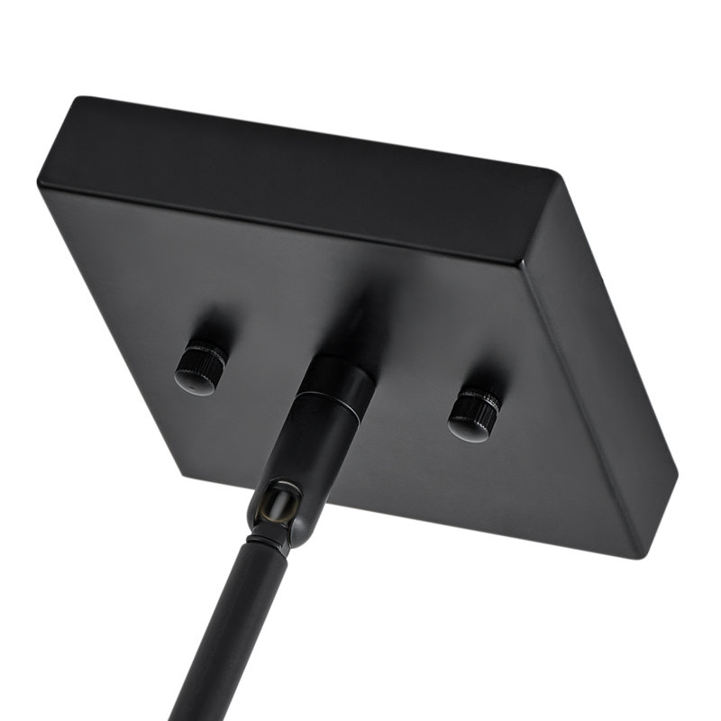 Luminaire suspendu en verre noir mat à 4 lumières à intensité variable