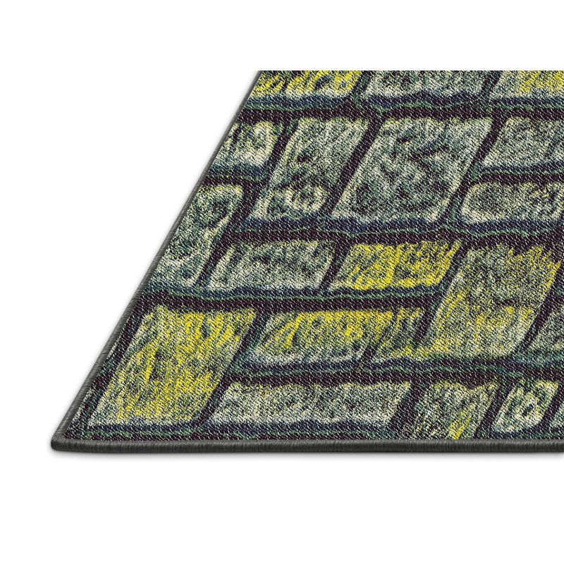 Tapis de zone d’olive à motifs, Rectangle de 5 pi x 8 pi