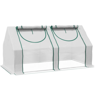 Garden Greenhouse 6' X 3' 3', Clear With 2 Covers & Multi-purpose Windows, Steel Portable Greenhouse, Steel, Pe/plastic Covers, Windows For Versatile Use In