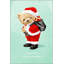 Tapis décoratif de Noël turquoise à motif d'ours en peluche sur le thème du père Noël-1277357973