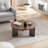 Round coffee table Metel feet-196282906