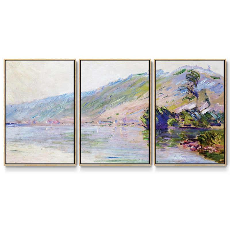 La seine au port 3 pièces, H 40 po x l 78 po x P 2 po, Naturel