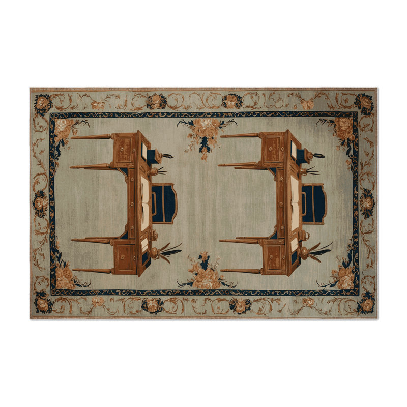 Tapis d'intérieur et d'extérieur brun français, Rectangulaire 3 pi x 5 pi