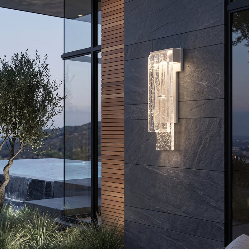 Waterfall 16.25"H Outdoor Wall Sconce, Outdoor Silver
