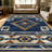 1PC Navy Blue Southwestern Aztec Geometric Tribal Pattern area rugs for Living Room, Soft and Comfortable, Suitable for all seasons, easy-to-maintain, machine washable Indoor floor mat, Under Table Farmhouse suitable for dining table, bedroom,-1818445971