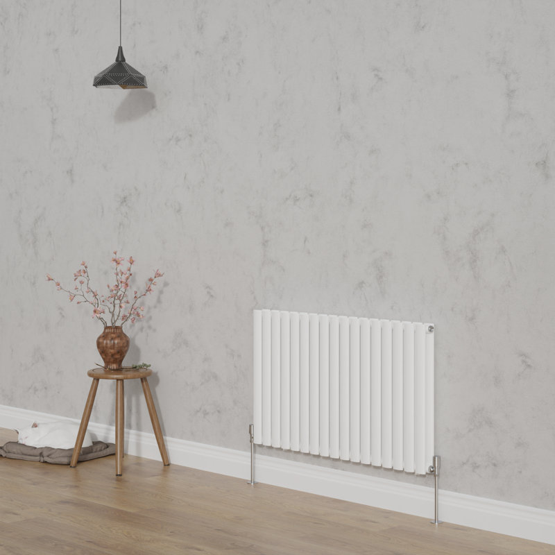 Shirly Horizontal Oval Panel Radiators, Gloss White, 60cm H x 100.3cm W, 2