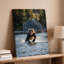 Toile, «Massive Grizzly Bear Charges Through A Shallow River Its Wall Art Musclular Form Propelling Through The Water Splashing»-1794300846
