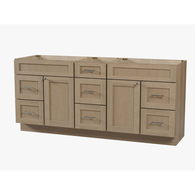 75" Double Bathroom Vanity Base only in White