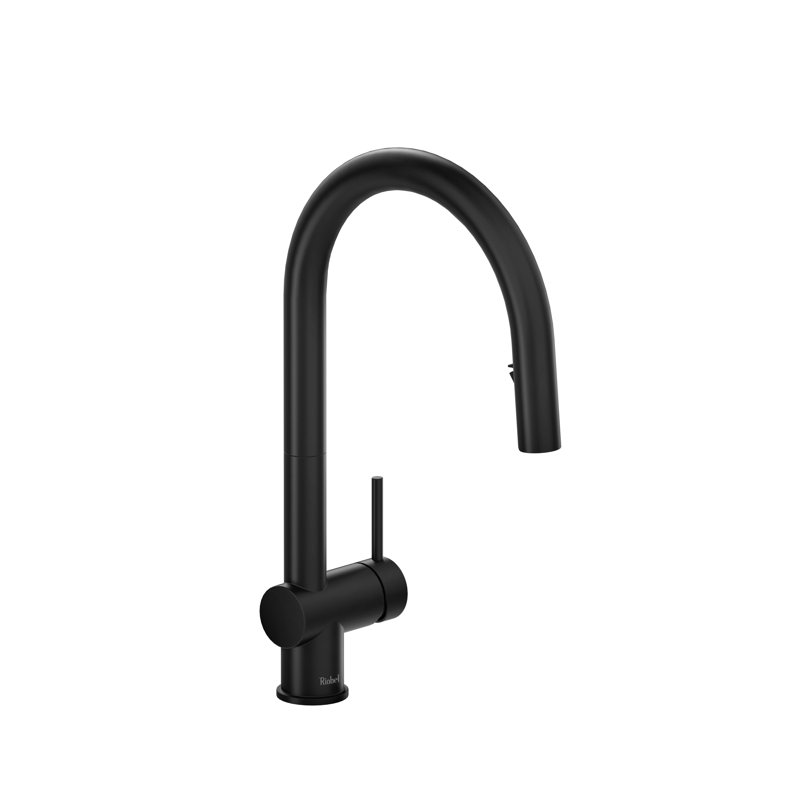 Azure Pull-Down Kitchen Faucet With C-Spout, Black