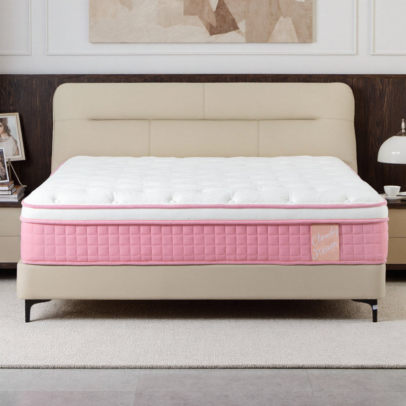 Grand matelas hybride 12 po avec mousse à mémoire de forme rafraîchissante et ressorts ensachés - Housse en tricot respirant pour un soutien accru et une isolation des mouvements
