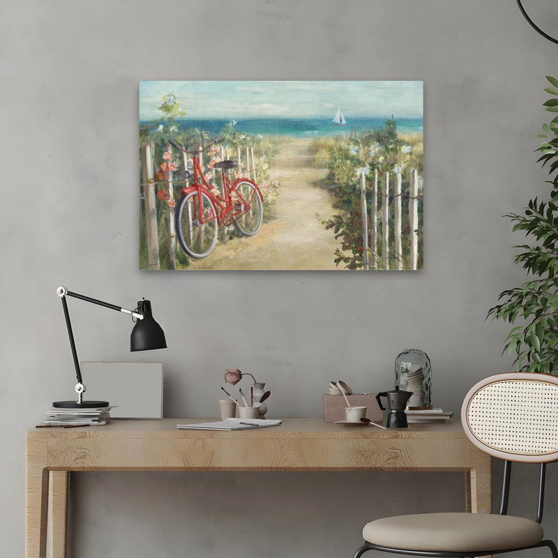 Beaches And Bicycles Summer Ride Crop Art, 16" H x 24" W