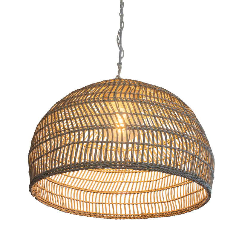 Aundra Brown 1 -Bulb Outdoor Pendant, 15" H x 23" W x 23" D, Antique White