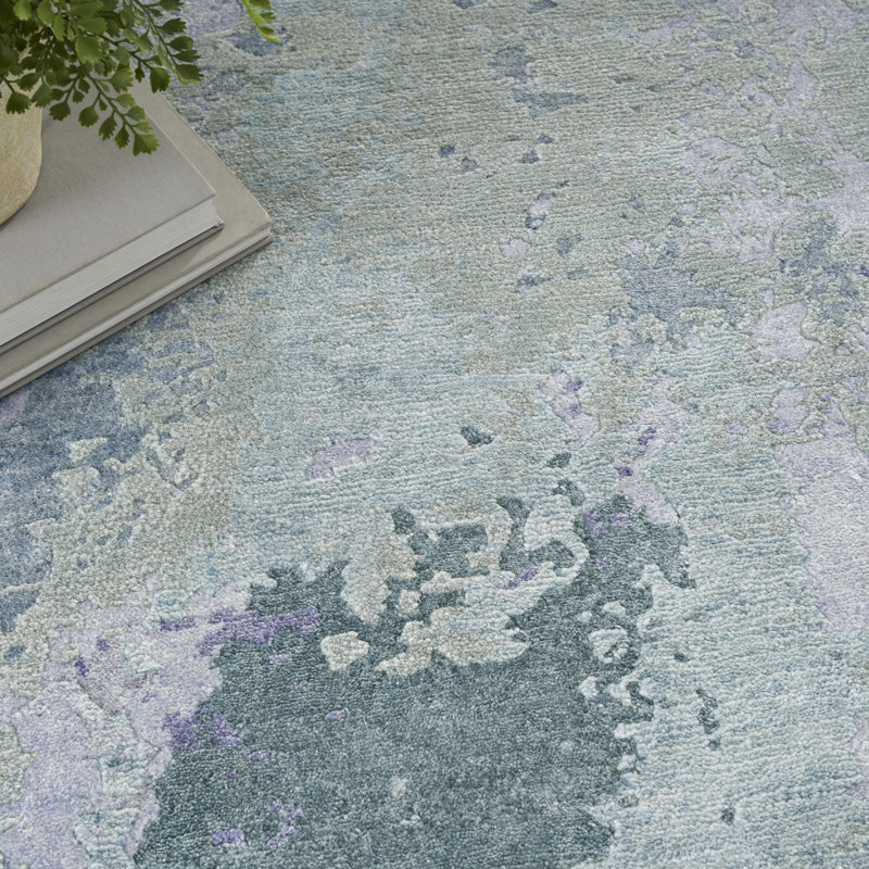 Nourison Tinita 9'9" x 13'9" Blue Green Modern Indoor Rug, Rectangle 9'9" x 13'9"