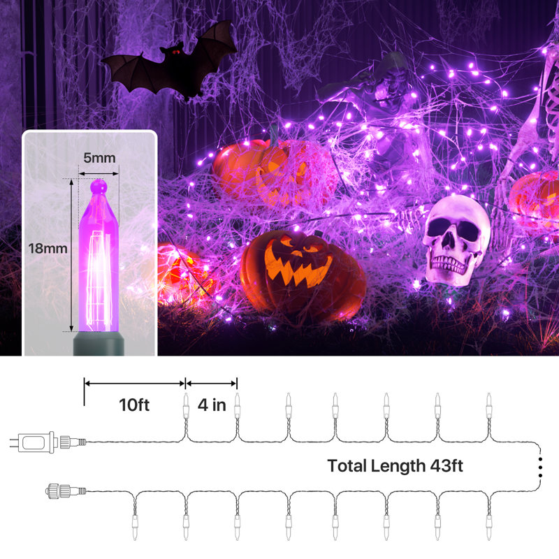 100 LED Plug-in Connectable String Light with 8 Modes Timer Xmas Decor, Purple