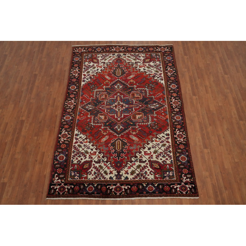 Tapis traditionnel rétro à motif géométrique 7 x 10