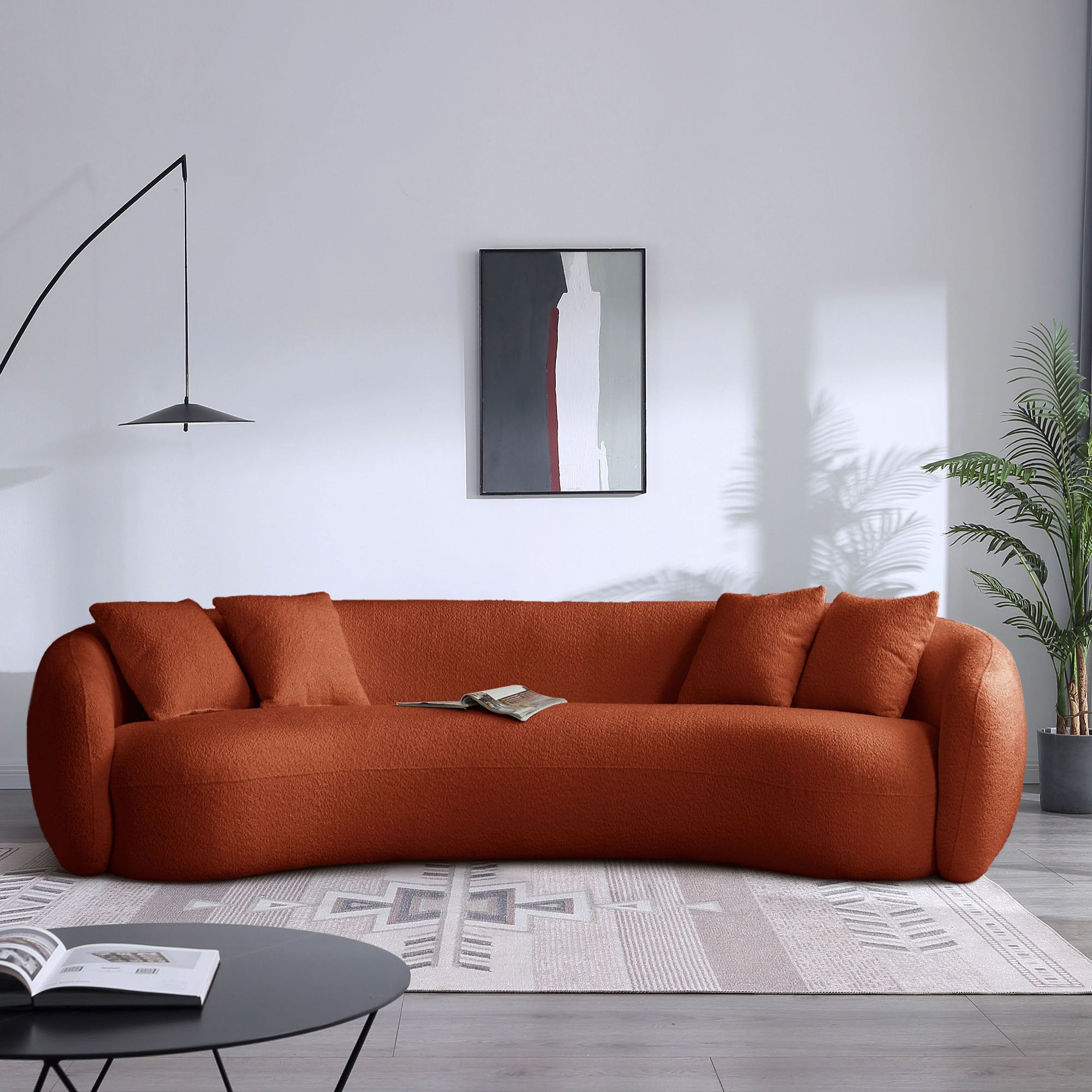 Orren Ellis Mylaya 101.4'' Round Arm Curved Sofa | Wayfair